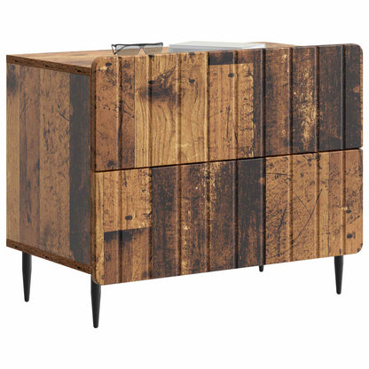 Noční Skříňka Staré Dřevo 62 X 34,5 X 49,5 Cm Kompozitní Dřevo