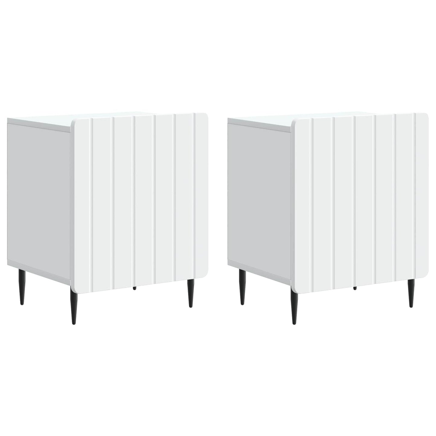 Noční Skříňka 2 Pcs Bílá 43 X 34,5 X 52 Cm Kompozitní Dřevo