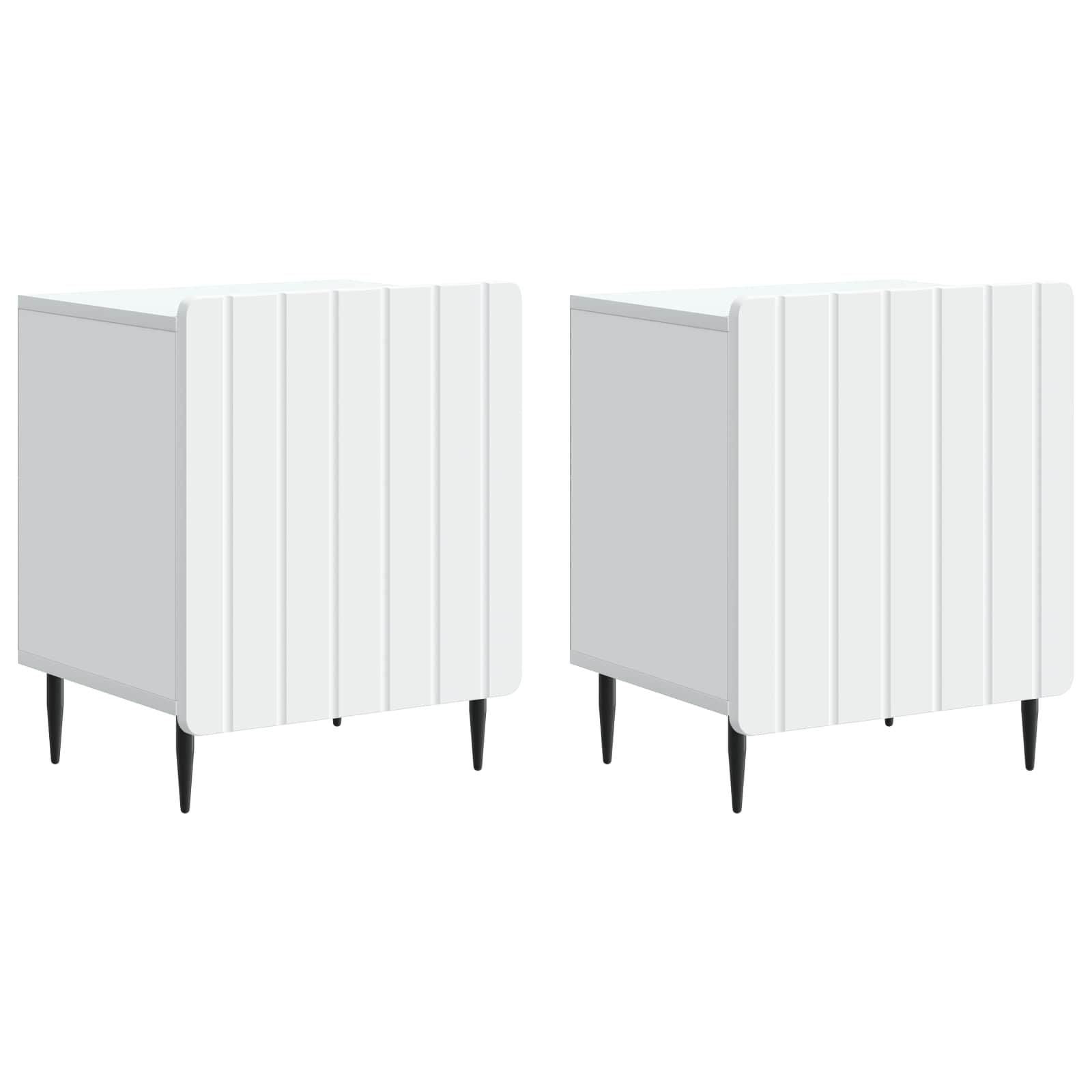 Noční Skříňka 2 Pcs Bílá 43 X 34,5 X 52 Cm Kompozitní Dřevo