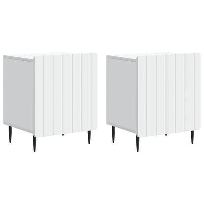 Noční Skříňka 2 Pcs Bílá 43 X 34,5 X 52 Cm Kompozitní Dřevo