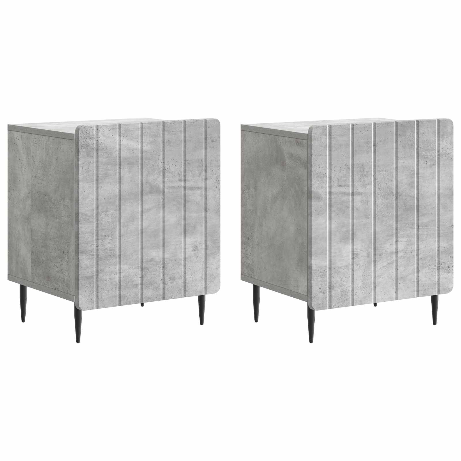 Noční Skříňka 2 Pcs Betonově Šedá 43 X 34,5 X 52 Cm