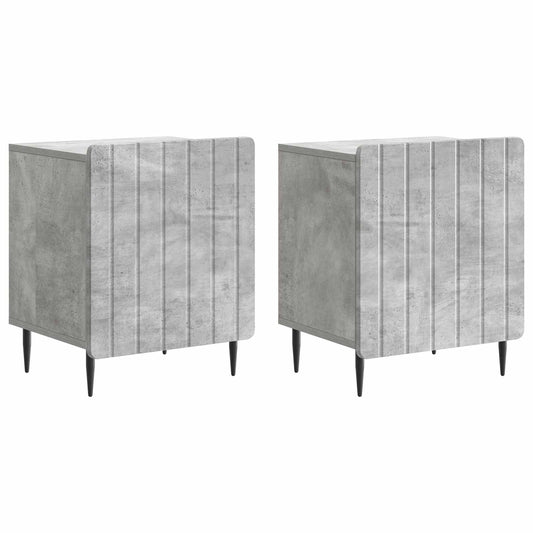 Noční Skříňka 2 Pcs Betonově Šedá 43 X 34,5 X 52 Cm