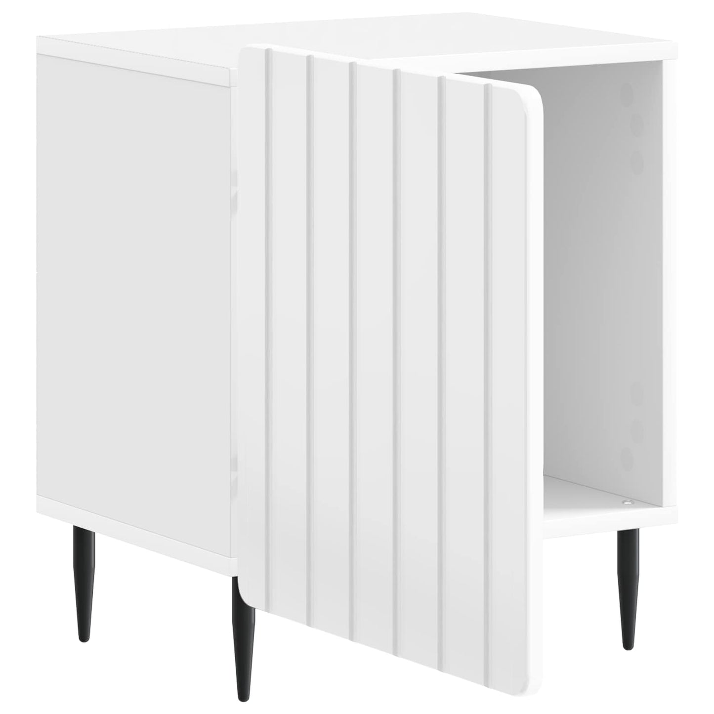 Noční Skříňka 2 Pcs Bílá S Vysokým Leskem 43 X 34,5 X 52 Cm