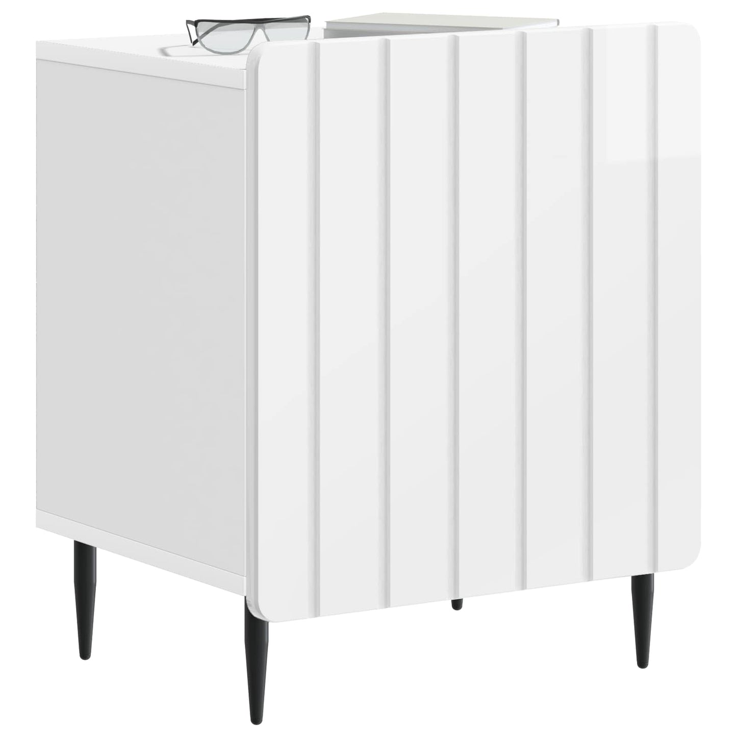 Noční Skříňka 2 Pcs Bílá S Vysokým Leskem 43 X 34,5 X 52 Cm