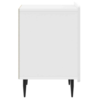 Noční Skříňka 2 Pcs Bílá S Vysokým Leskem 43 X 34,5 X 52 Cm