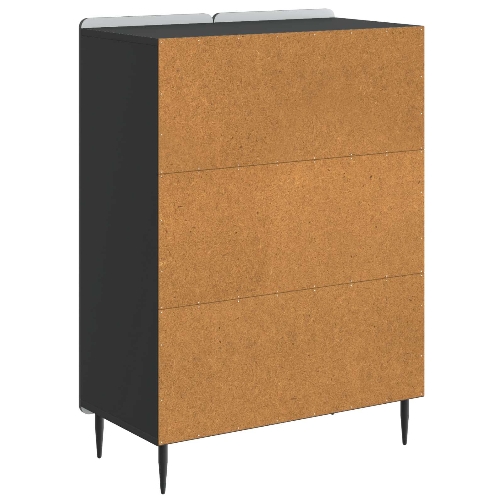 Servírovací Skříň Černá 66 X 34,5 X 92 Cm Kompozitní Dřevo