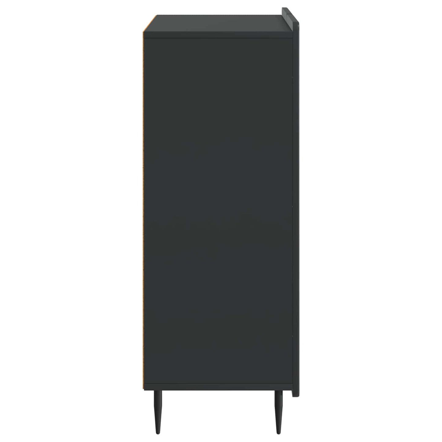 Servírovací Skříň Černá 66 X 34,5 X 92 Cm Kompozitní Dřevo