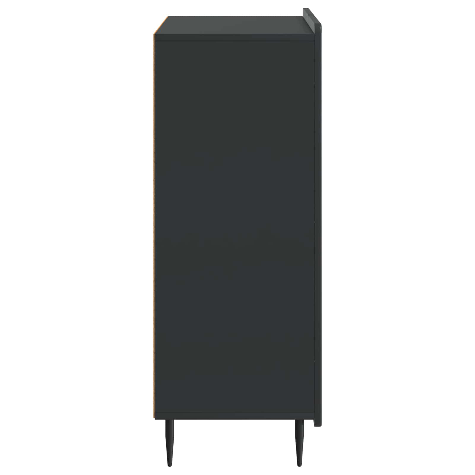 Servírovací Skříň Černá 66 X 34,5 X 92 Cm Kompozitní Dřevo