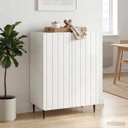Servírovací Skříň Bílá S Vysokým Leskem 66 X 34,5 X 92 Cm