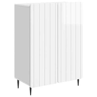 Servírovací Skříň Bílá S Vysokým Leskem 66 X 34,5 X 92 Cm