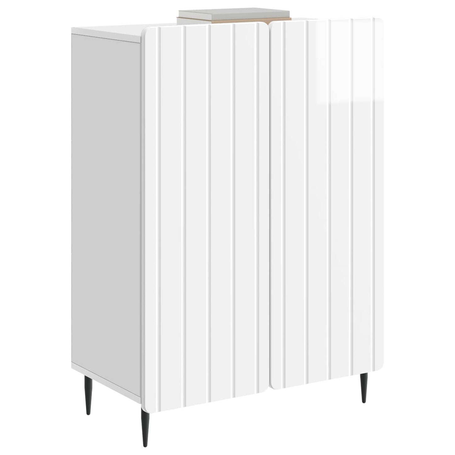 Servírovací Skříň Bílá S Vysokým Leskem 66 X 34,5 X 92 Cm