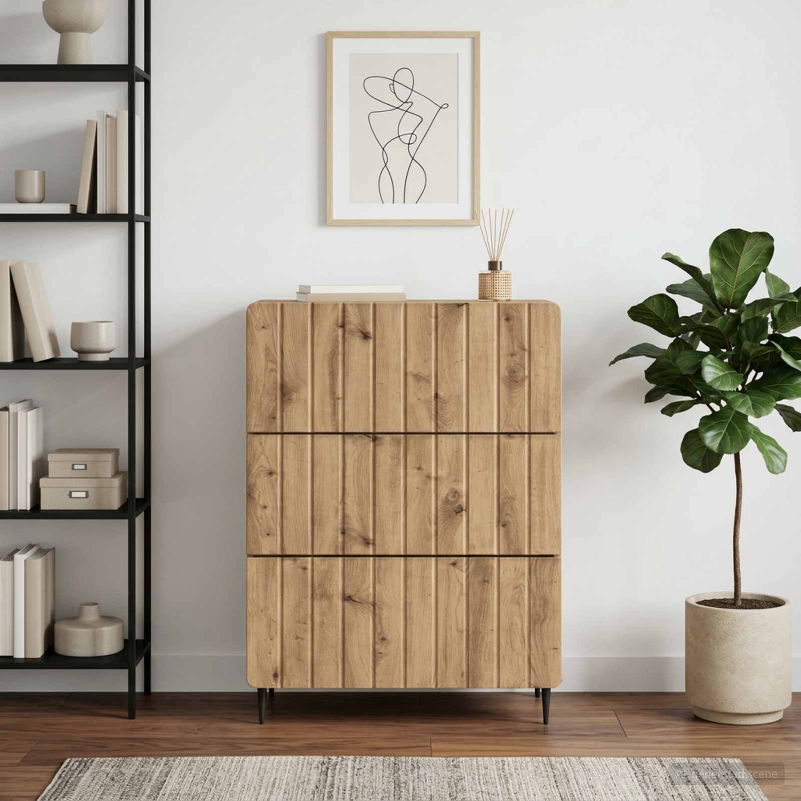 Skříň Se Zásuvkami 66 X 34,5 X 92 Cm Kompozitní Dřevo