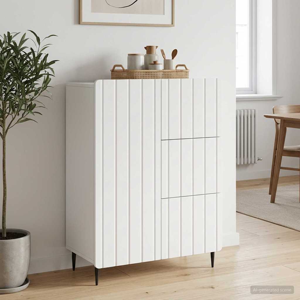 Servírovací Skříň Bílá 66 X 34,5 X 91,5 Cm Kompozitní Dřevo