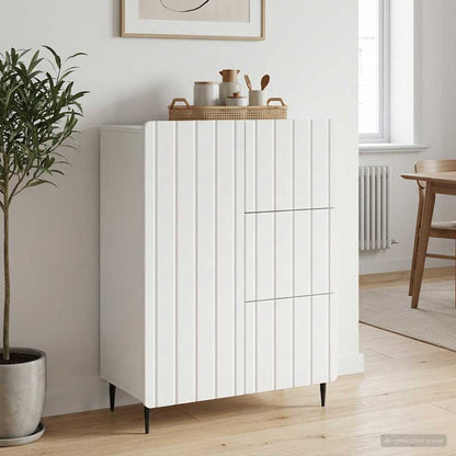Servírovací Skříň Bílá 66 X 34,5 X 91,5 Cm Kompozitní Dřevo