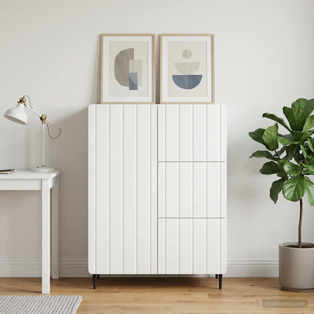 Servírovací Skříň Bílá 66 X 34,5 X 91,5 Cm Kompozitní Dřevo