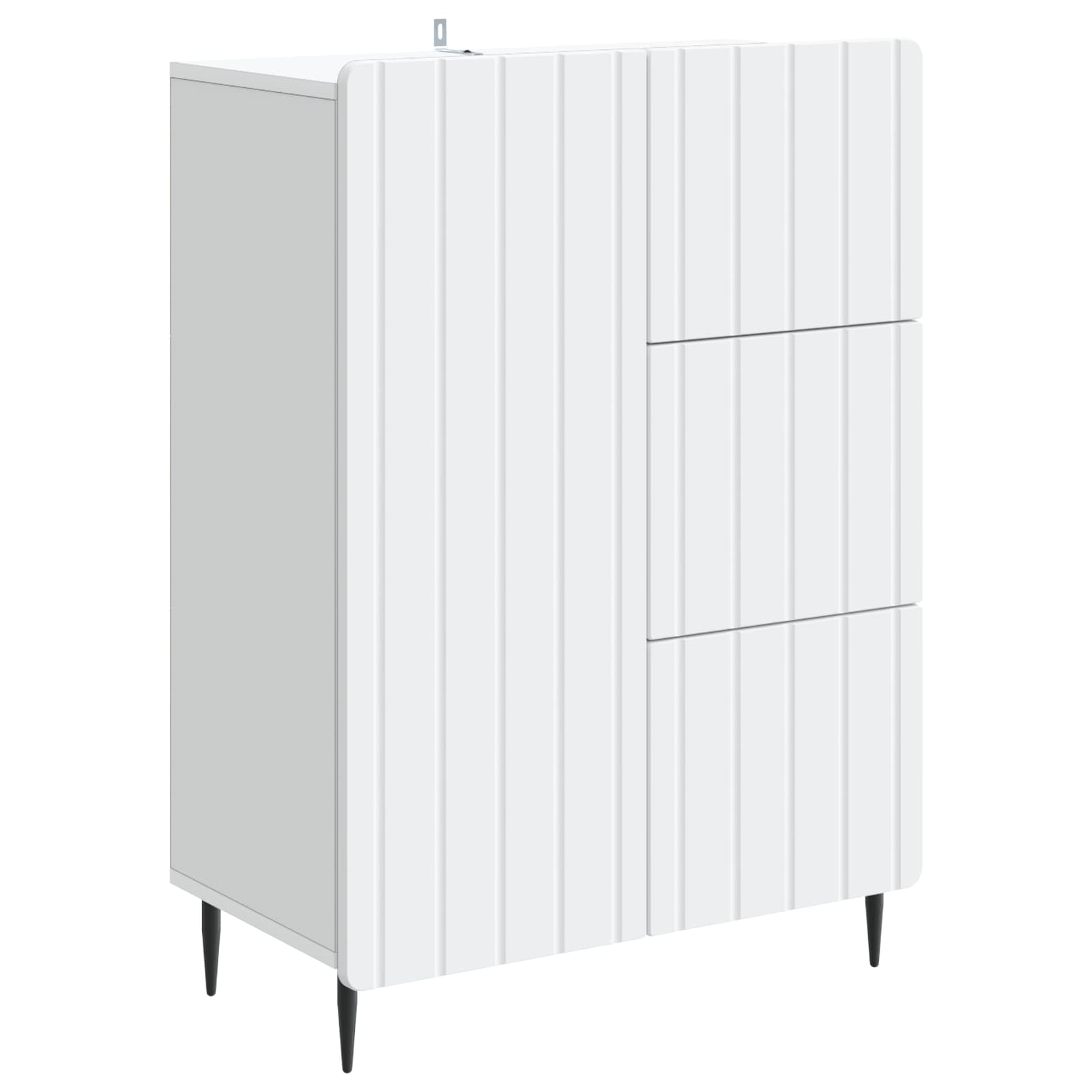 Servírovací Skříň Bílá 66 X 34,5 X 91,5 Cm Kompozitní Dřevo