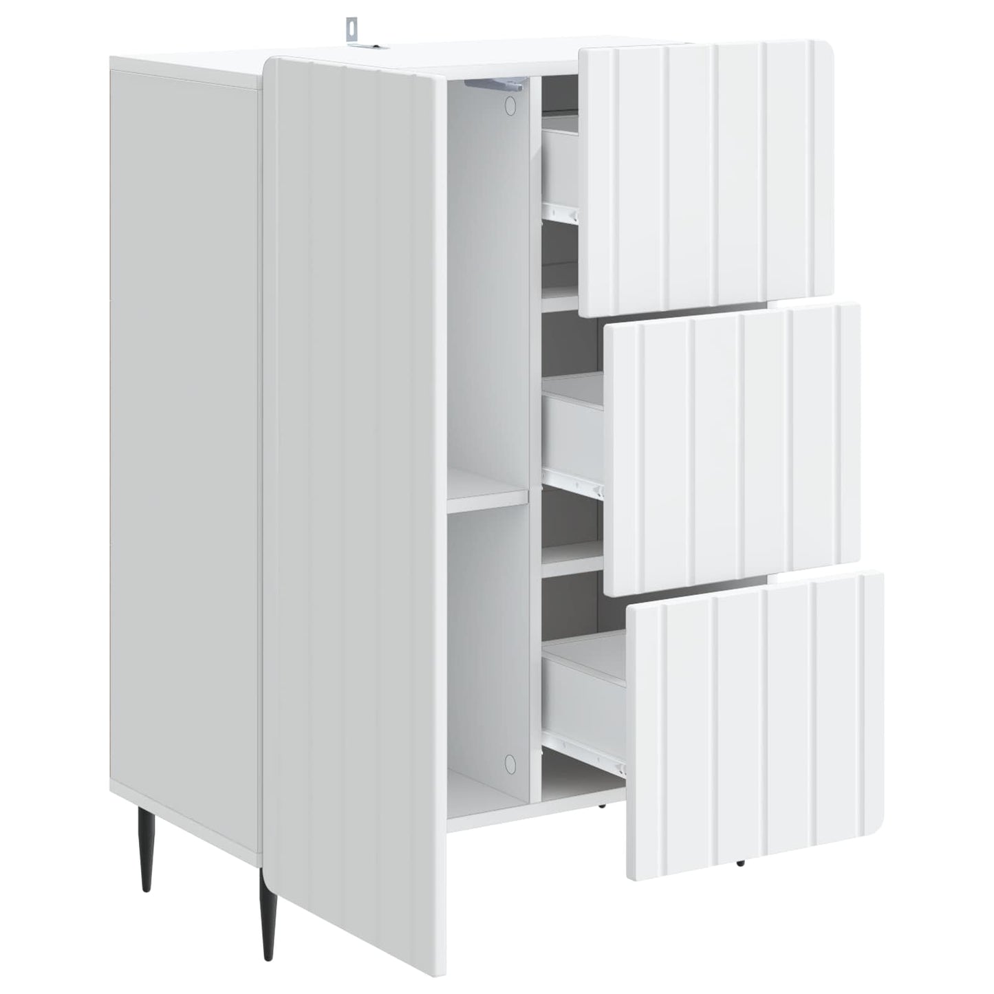 Servírovací Skříň Bílá 66 X 34,5 X 91,5 Cm Kompozitní Dřevo