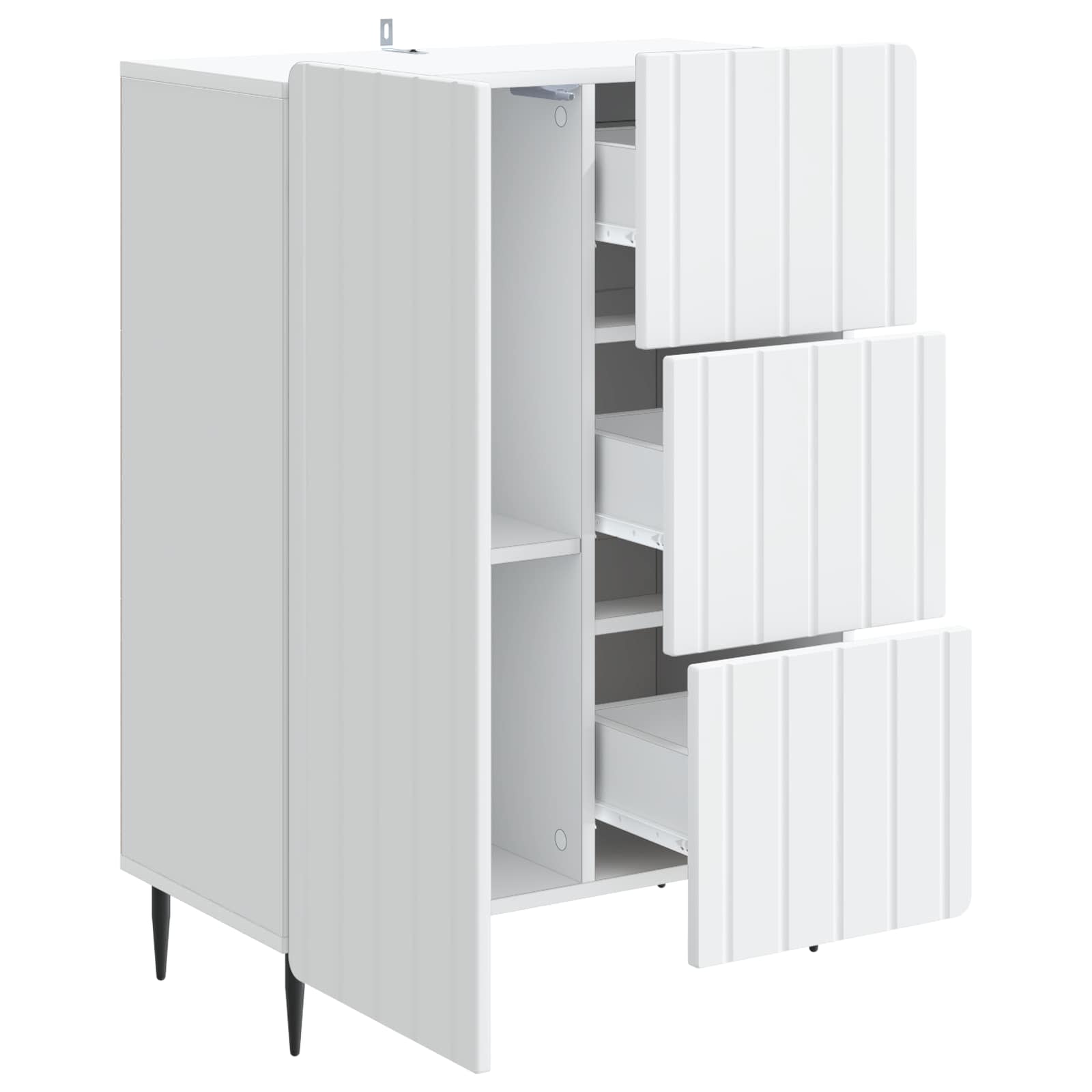 Servírovací Skříň Bílá 66 X 34,5 X 91,5 Cm Kompozitní Dřevo