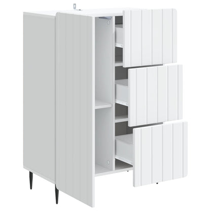 Servírovací Skříň Bílá 66 X 34,5 X 91,5 Cm Kompozitní Dřevo