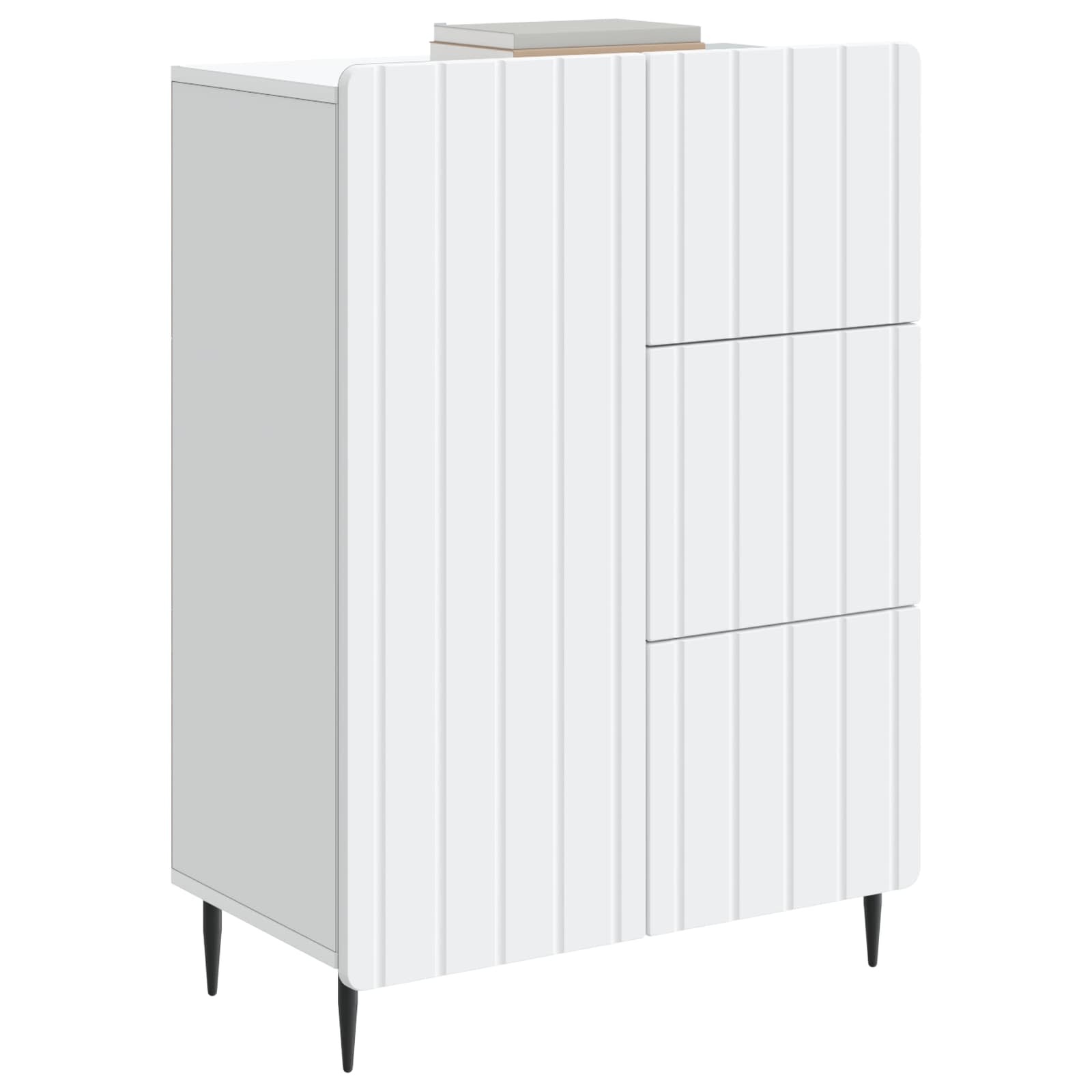 Servírovací Skříň Bílá 66 X 34,5 X 91,5 Cm Kompozitní Dřevo