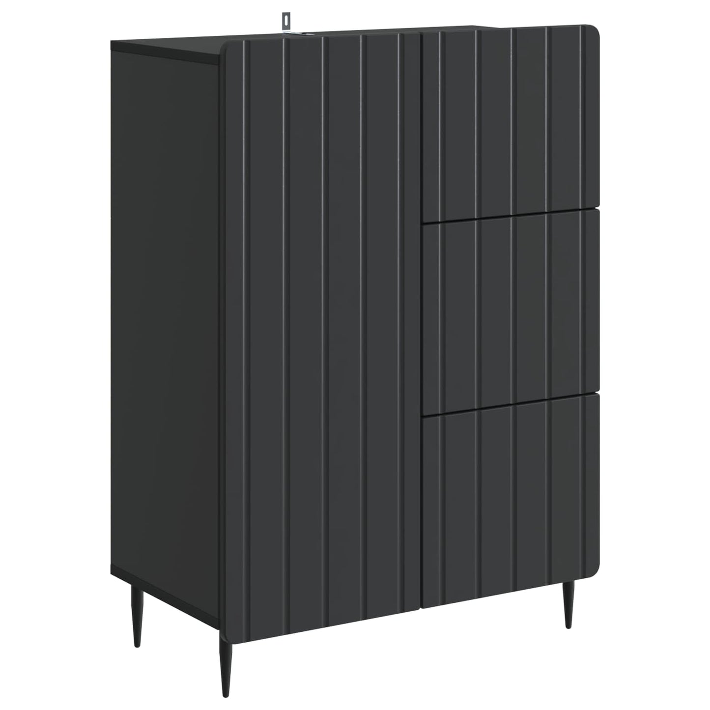 Servírovací Skříň Černá 66 X 34,5 X 91,5 Cm Kompozitní Dřevo