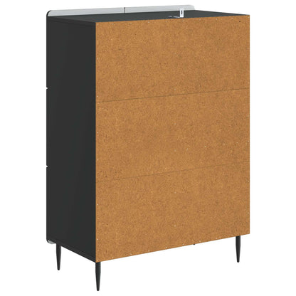 Servírovací Skříň Černá 66 X 34,5 X 91,5 Cm Kompozitní Dřevo