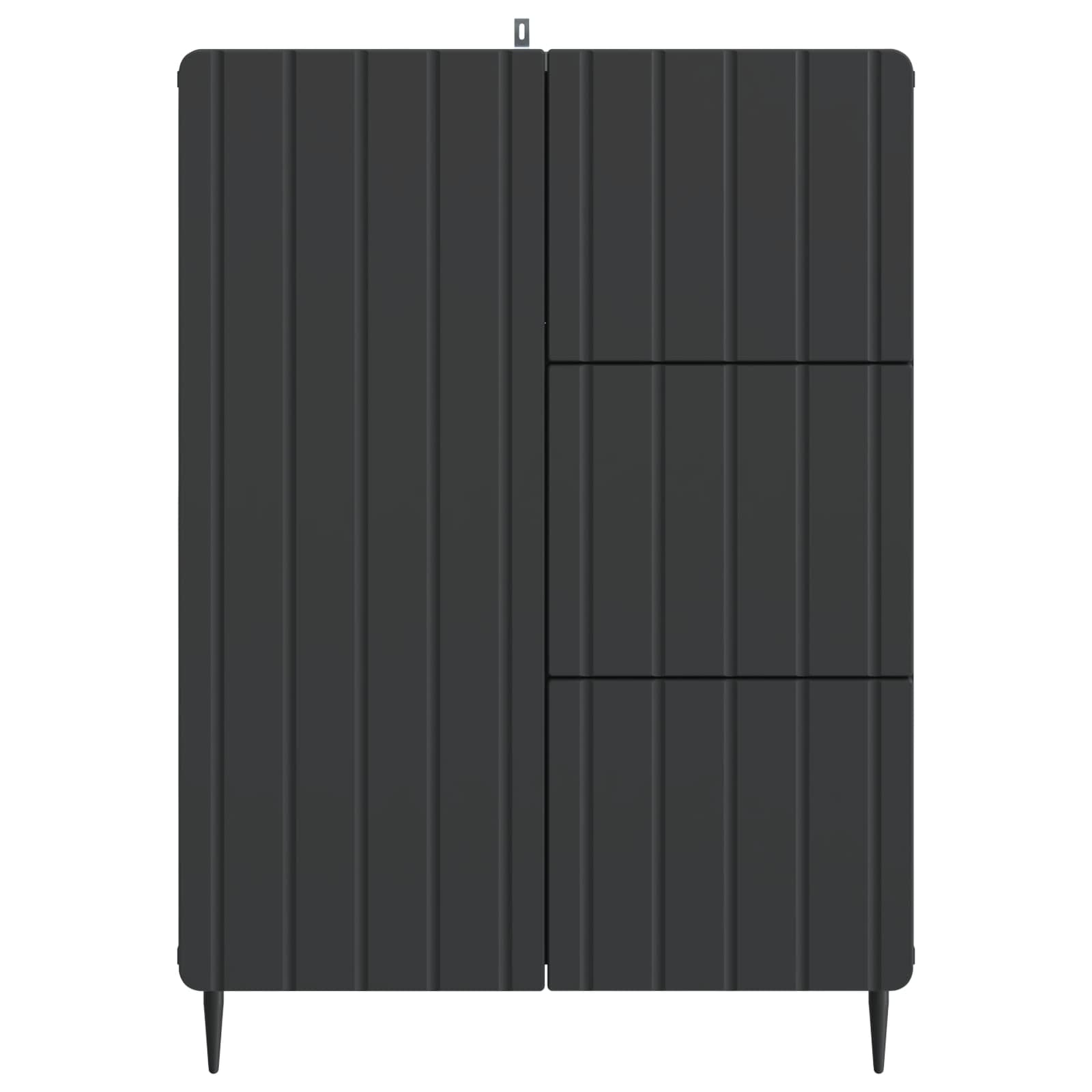 Servírovací Skříň Černá 66 X 34,5 X 91,5 Cm Kompozitní Dřevo