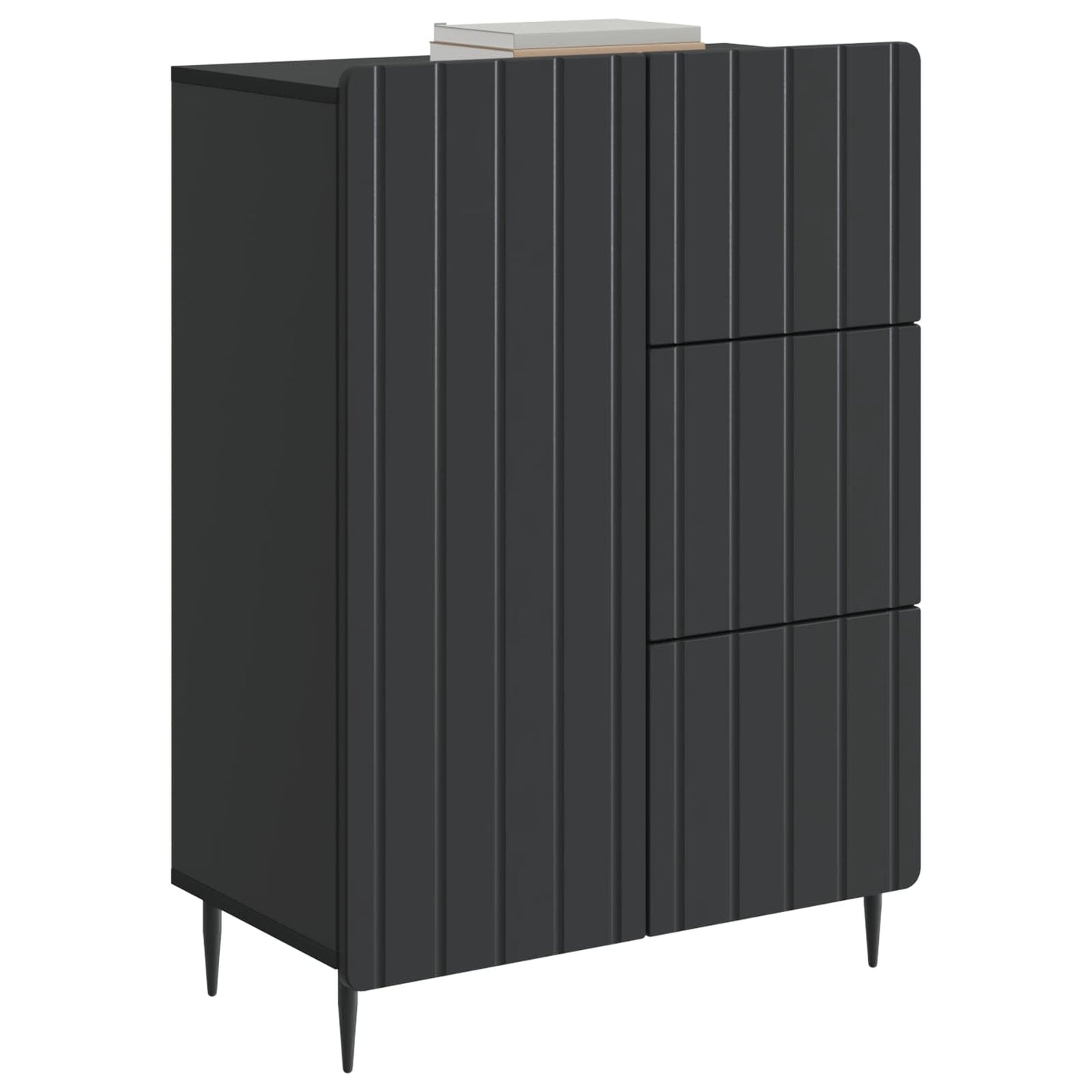 Servírovací Skříň Černá 66 X 34,5 X 91,5 Cm Kompozitní Dřevo