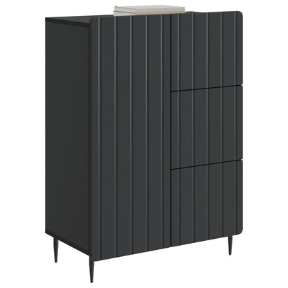 Servírovací Skříň Černá 66 X 34,5 X 91,5 Cm Kompozitní Dřevo