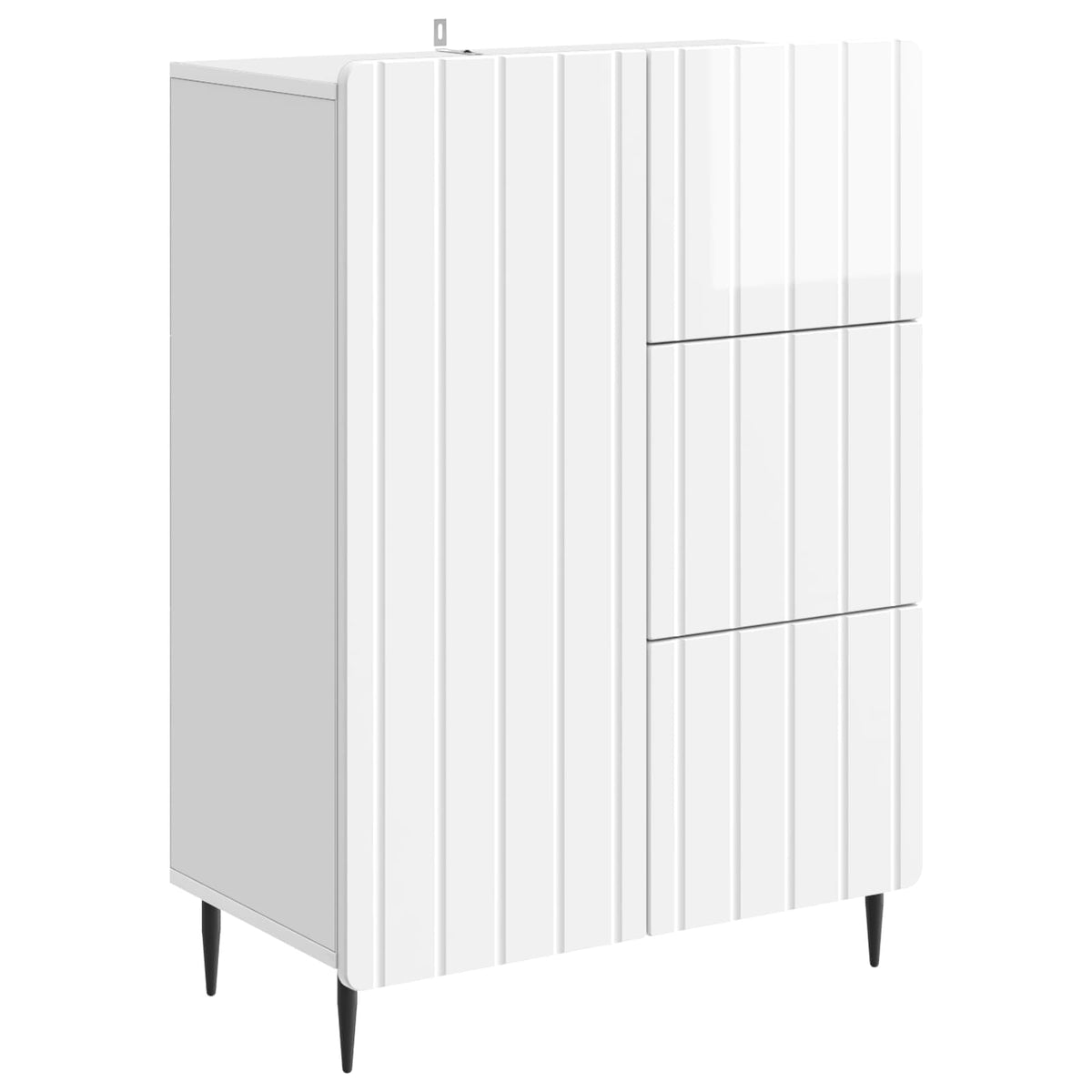 Servírovací Skříň Bílá S Vysokým Leskem 66 X 34,5 X 91,5 Cm