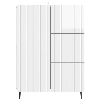 Servírovací Skříň Bílá S Vysokým Leskem 66 X 34,5 X 91,5 Cm