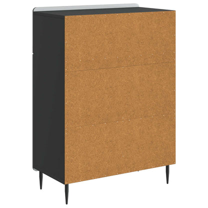 Servírovací Skříň Černá 66 X 34,5 X 92 Cm Kompozitní Dřevo