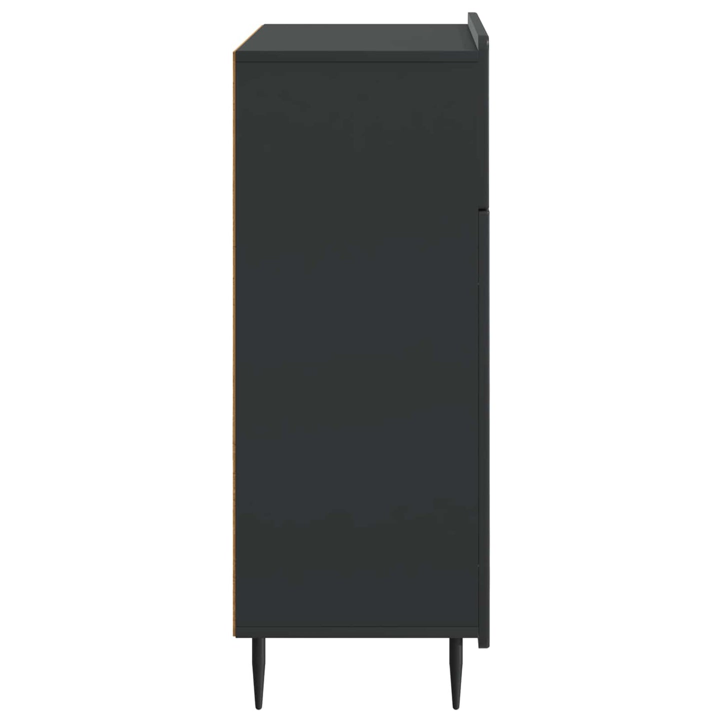 Servírovací Skříň Černá 66 X 34,5 X 92 Cm Kompozitní Dřevo
