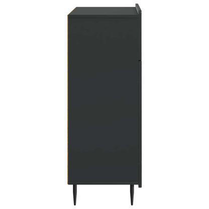 Servírovací Skříň Černá 66 X 34,5 X 92 Cm Kompozitní Dřevo