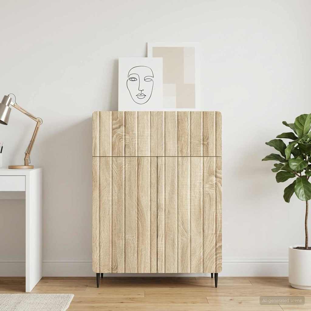 Servírovací Skříň Dub Sonoma 66 X 34,5 X 92 Cm Kompozitní Dřevo