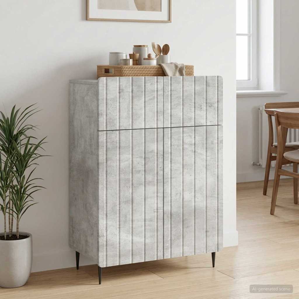 Servírovací Skříň Se Zásuvkou Betonově Šedá 66 X 34,5 X 92 Cm