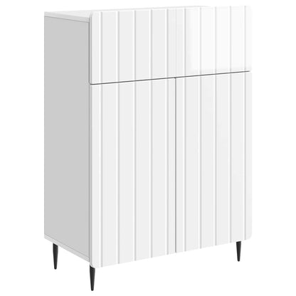 Servírovací Skříň Bílá S Vysokým Leskem 66 X 34,5 X 92 Cm