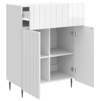 Servírovací Skříň Bílá S Vysokým Leskem 66 X 34,5 X 92 Cm