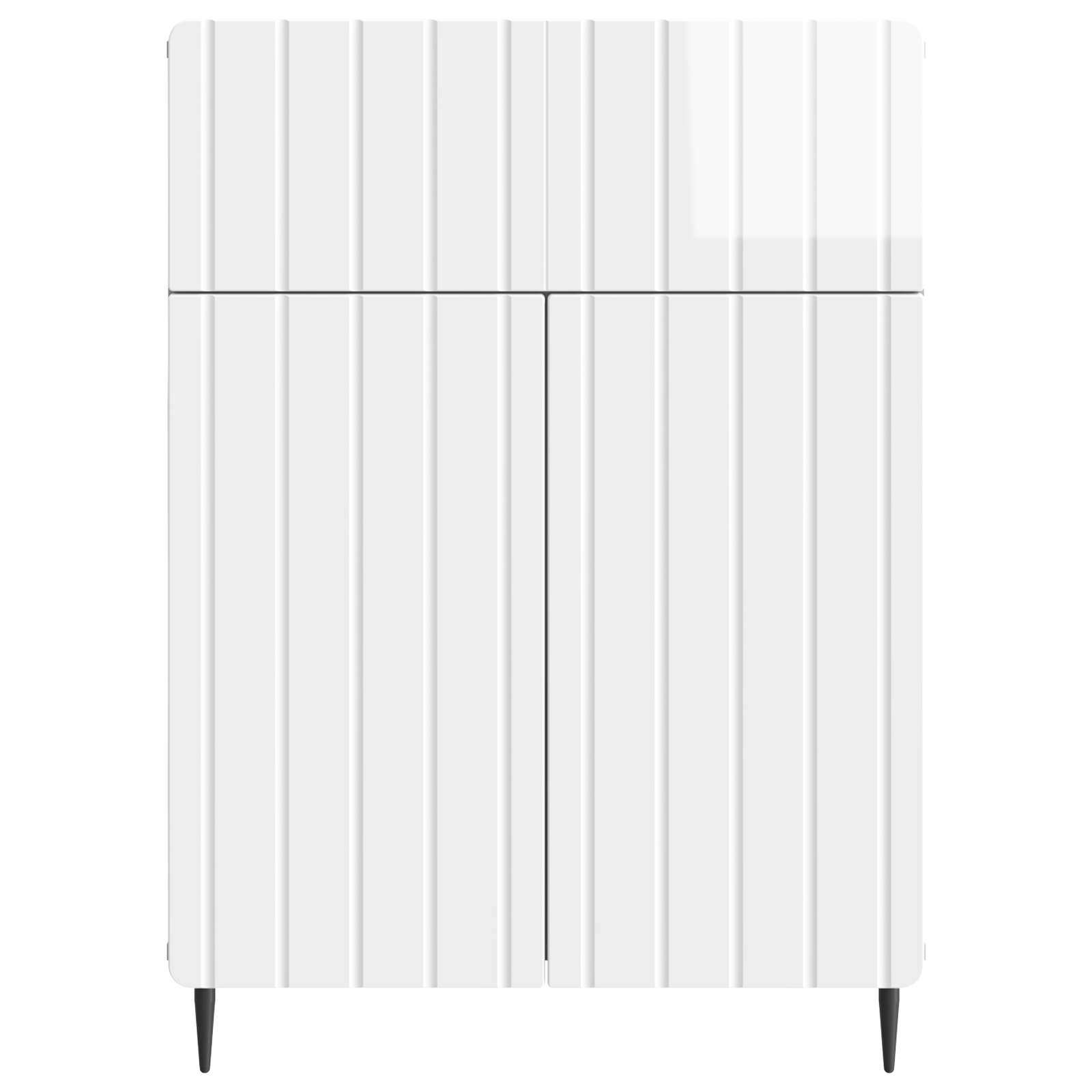 Servírovací Skříň Bílá S Vysokým Leskem 66 X 34,5 X 92 Cm