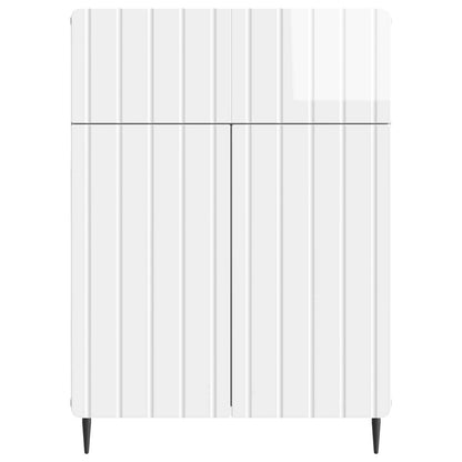 Servírovací Skříň Bílá S Vysokým Leskem 66 X 34,5 X 92 Cm