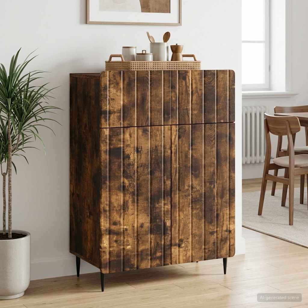 Servírovací Skříň Se Zásuvkou Kouřový Dub 66 X 34,5 X 92 Cm