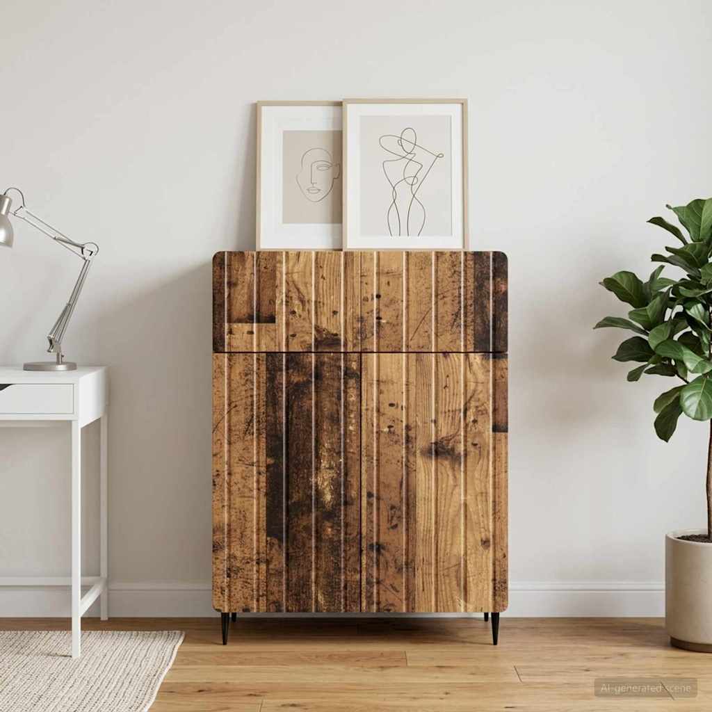Servírovací Skříň Se Zásuvkou Staré Dřevo 66 X 34,5 X 92 Cm