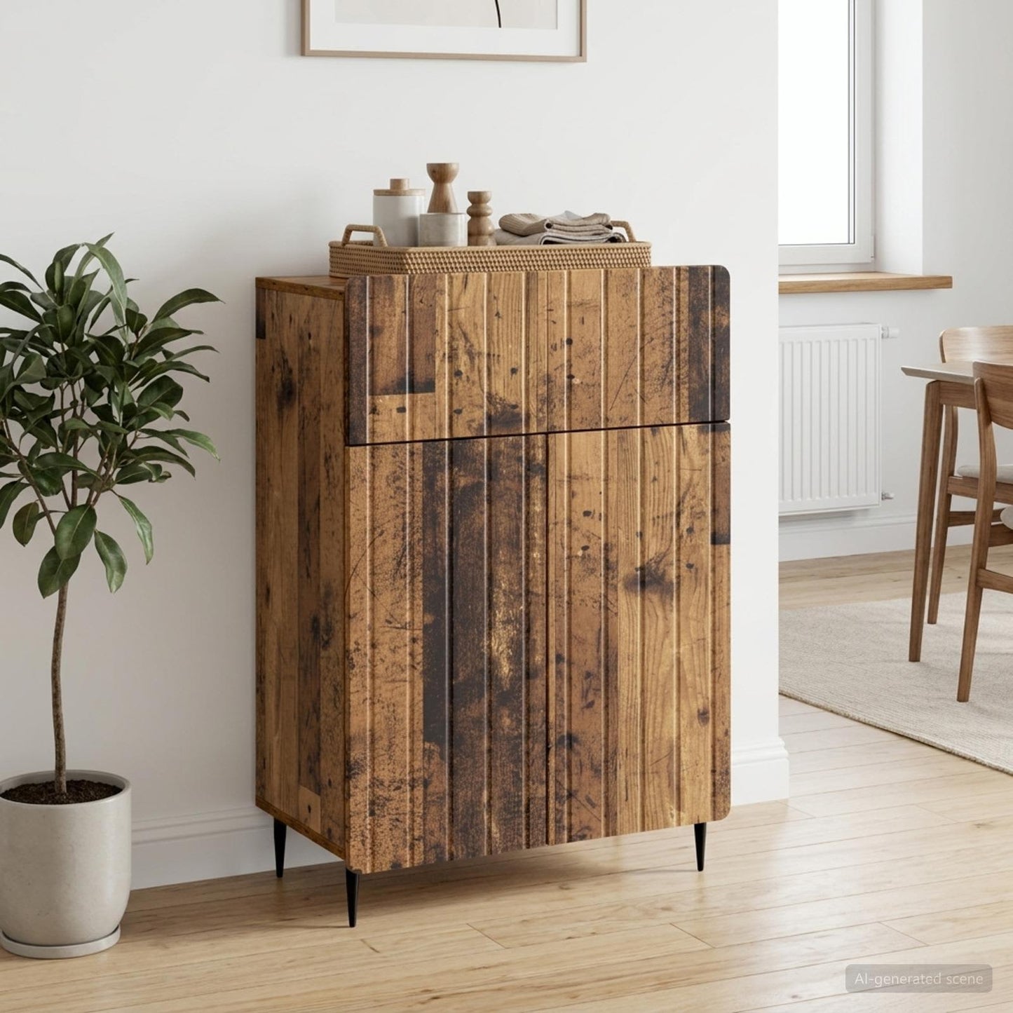 Servírovací Skříň Se Zásuvkou Staré Dřevo 66 X 34,5 X 92 Cm