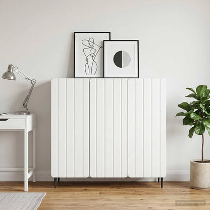 Servírovací Skříň Bílá 89 X 34,5 X 82 Cm Kompozitní Dřevo