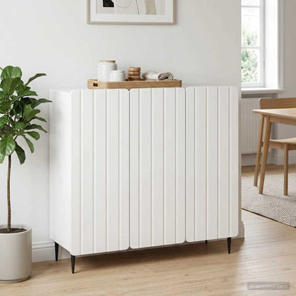 Servírovací Skříň Bílá S Vysokým Leskem 89 X 34,5 X 82 Cm