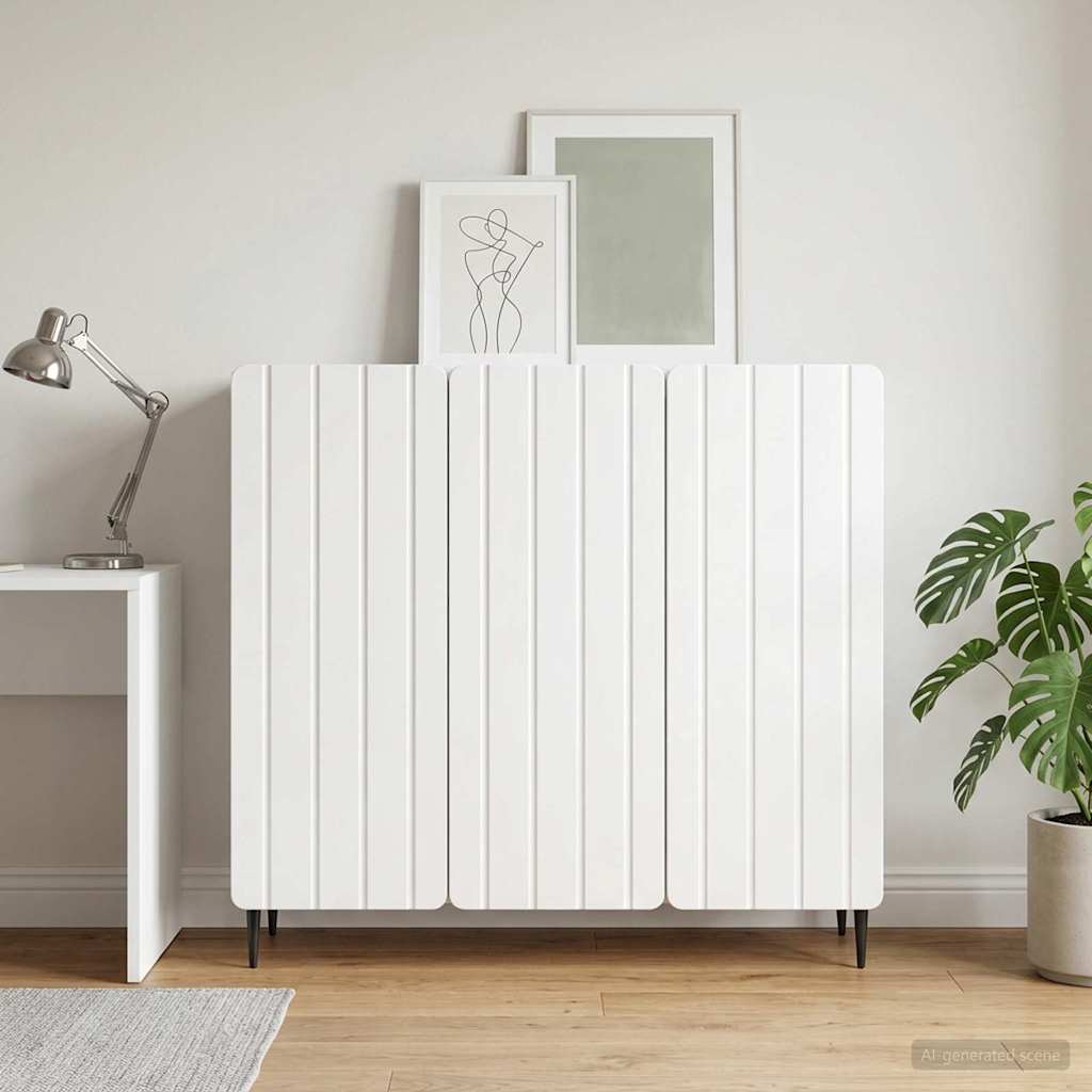 Servírovací Skříň Bílá S Vysokým Leskem 89 X 34,5 X 82 Cm