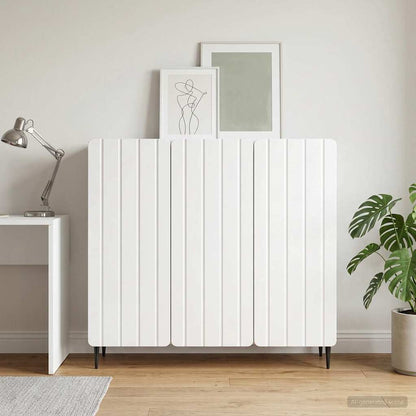 Servírovací Skříň Bílá S Vysokým Leskem 89 X 34,5 X 82 Cm