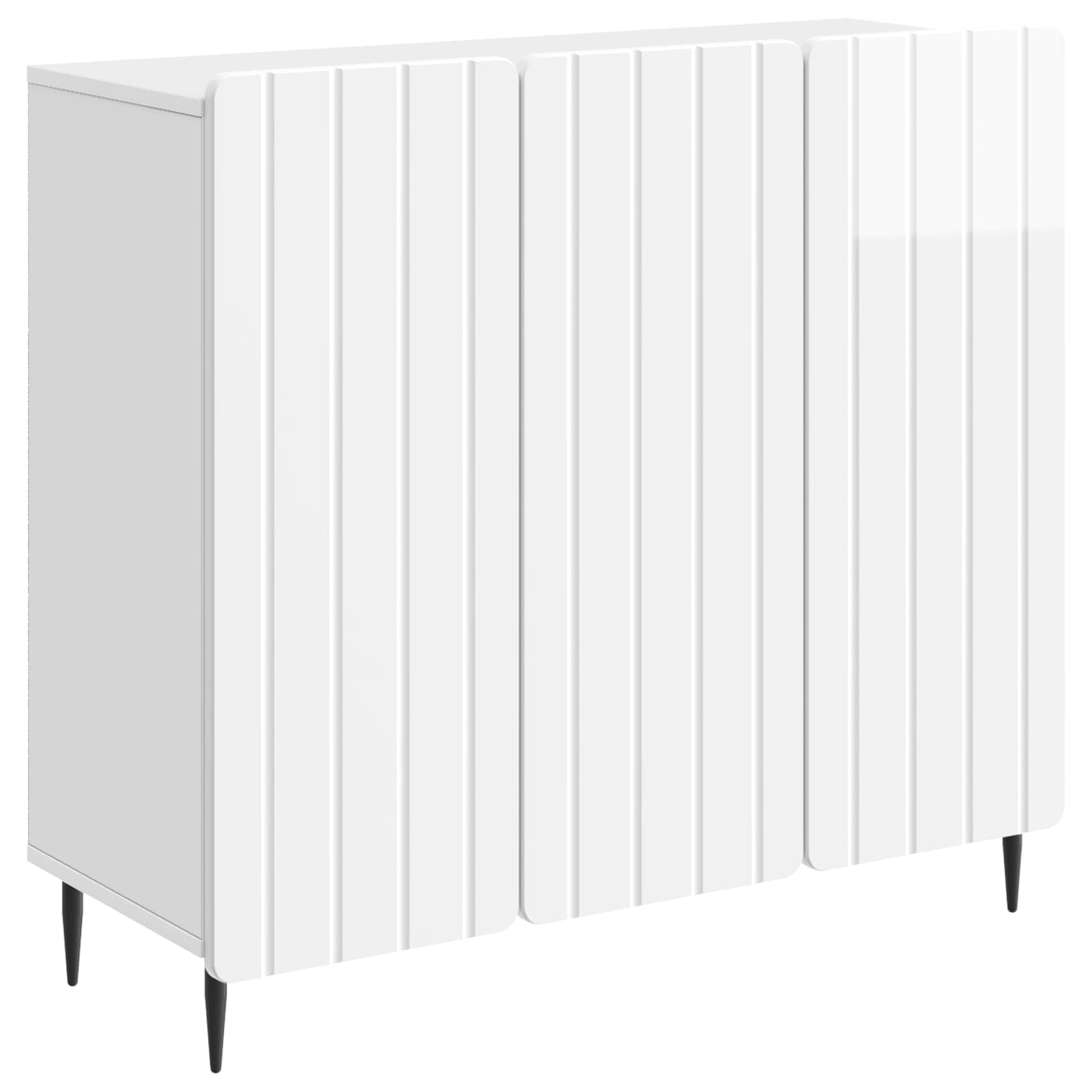 Servírovací Skříň Bílá S Vysokým Leskem 89 X 34,5 X 82 Cm