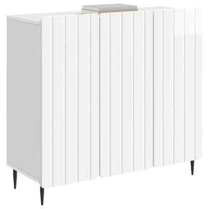 Servírovací Skříň Bílá S Vysokým Leskem 89 X 34,5 X 82 Cm