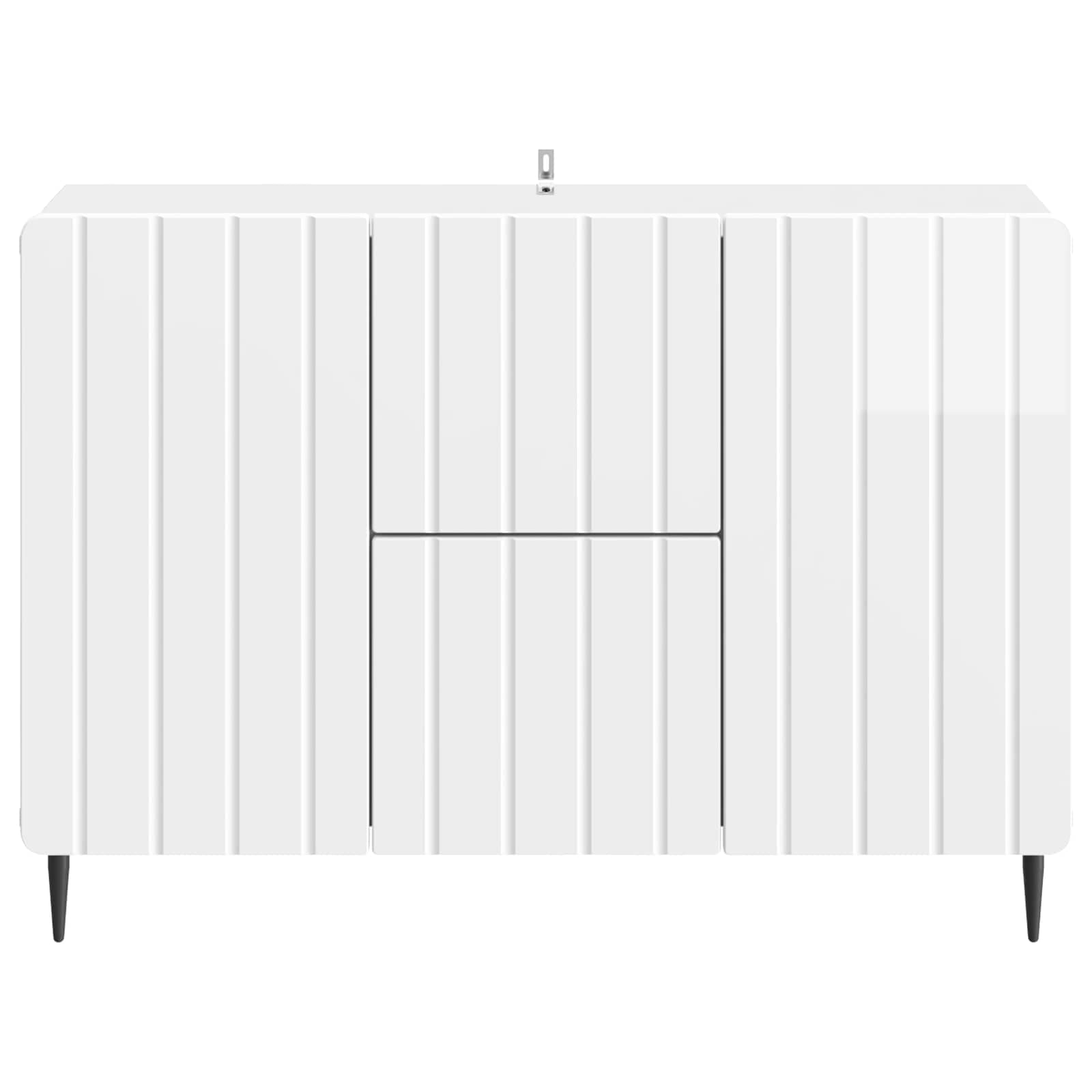 Servírovací Skříň Bílá S Vysokým Leskem 89 X 34,5 X 62 Cm